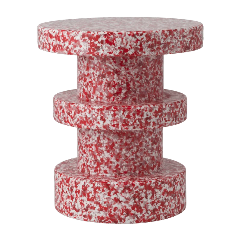 Tabouret en polyéthylène recyclé rouge Stack Bit Stool - Normann Copenhagen