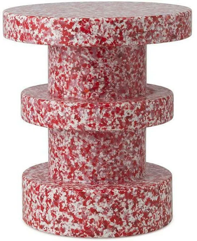 Tabouret en polyéthylène recyclé rouge Stack Bit Stool - Normann Copenhagen