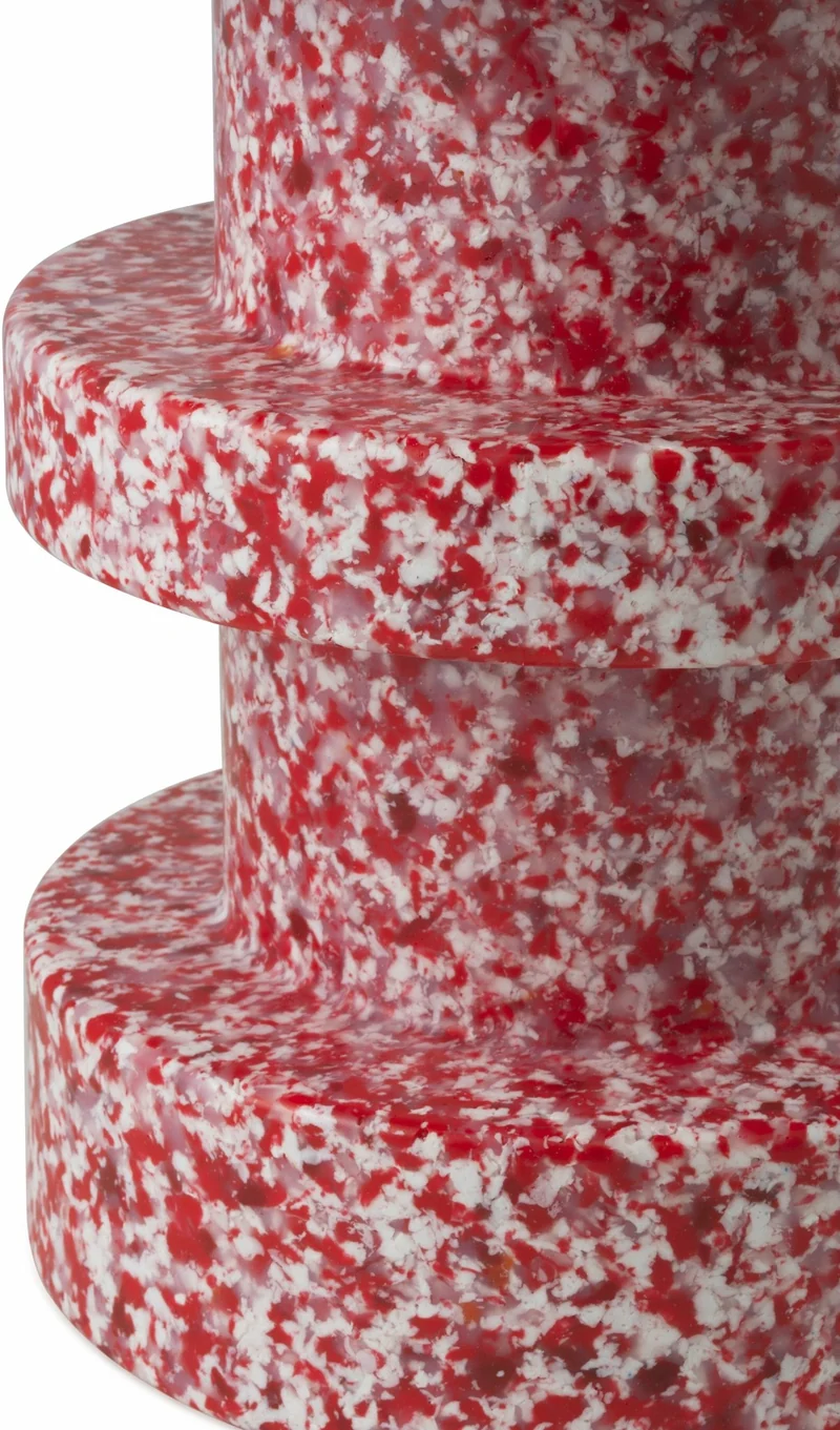 Tabouret en polyéthylène recyclé rouge Stack Bit Stool - Normann Copenhagen
