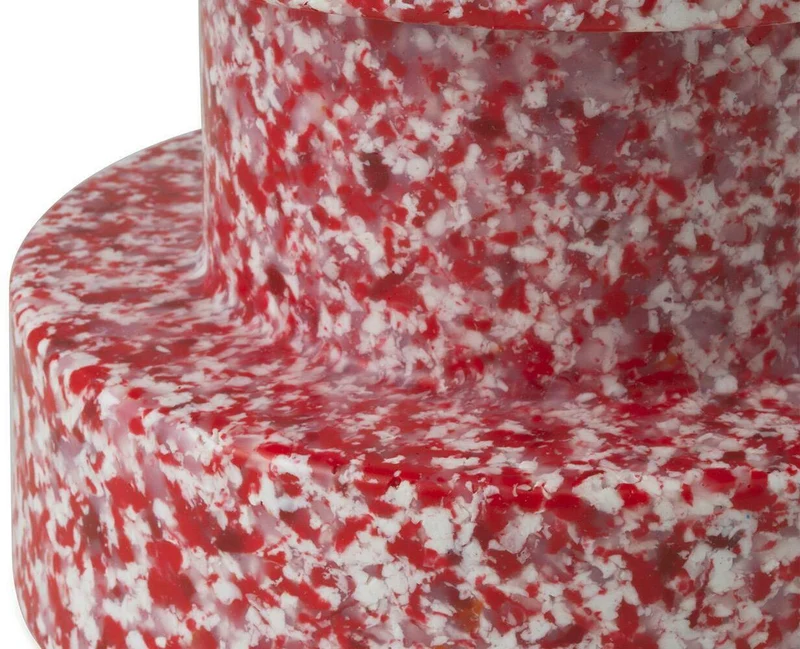 Tabouret en polyéthylène recyclé rouge Stack Bit Stool - Normann Copenhagen