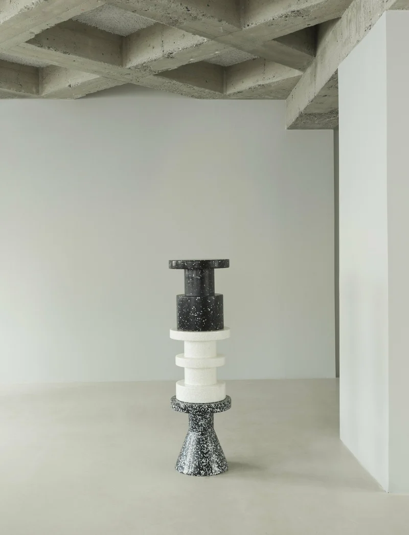 Tabouret en polyéthylène recyclé blanc / blanc Stack Bit Stool - Normann Copenhagen