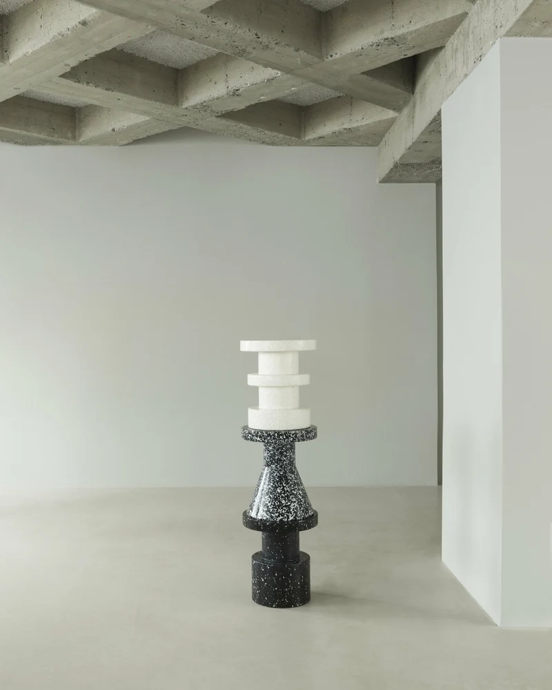 Tabouret en polyéthylène recyclé blanc / blanc Stack Bit Stool - Normann Copenhagen