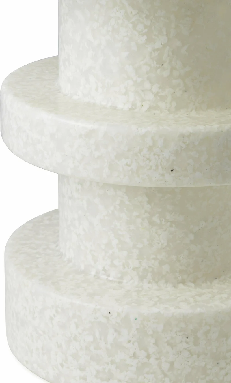 Tabouret en polyéthylène recyclé blanc / blanc Stack Bit Stool - Normann Copenhagen