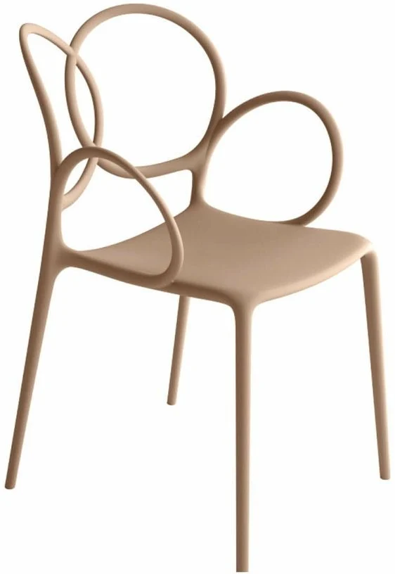 Chaise avec accoudoirs en polypropylène rose Sissi - Driade
