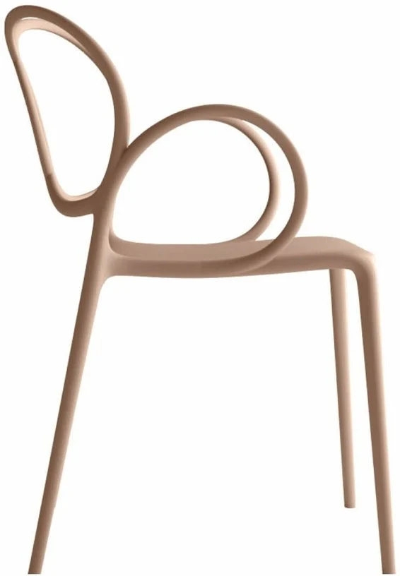 Chaise avec accoudoirs en polypropylène rose Sissi - Driade