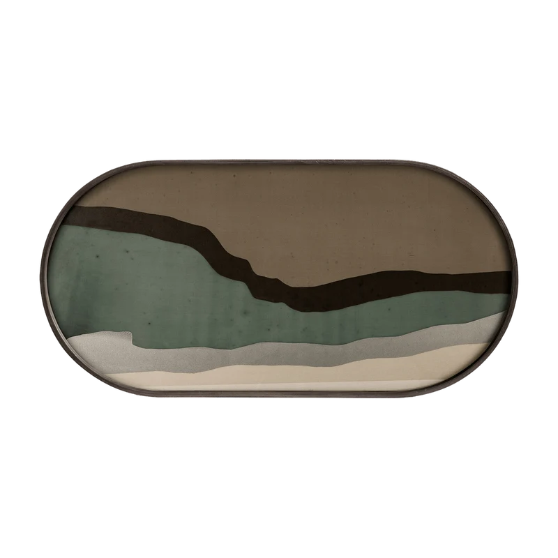 Plateau ovale en verre Graphite Wabi Sabi - Ethnicraft Accessories