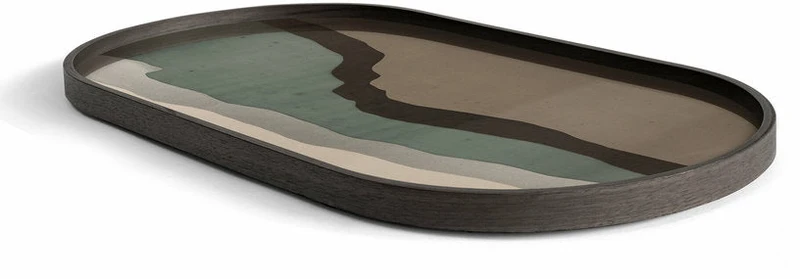 Plateau ovale en verre Graphite Wabi Sabi - Ethnicraft Accessories