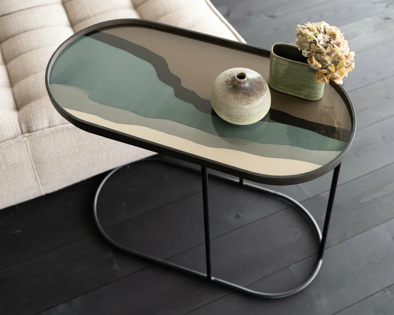 Plateau ovale en verre Graphite Wabi Sabi - Ethnicraft Accessories