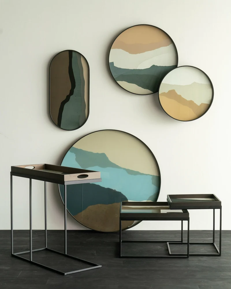Plateau ovale en verre Graphite Wabi Sabi - Ethnicraft Accessories