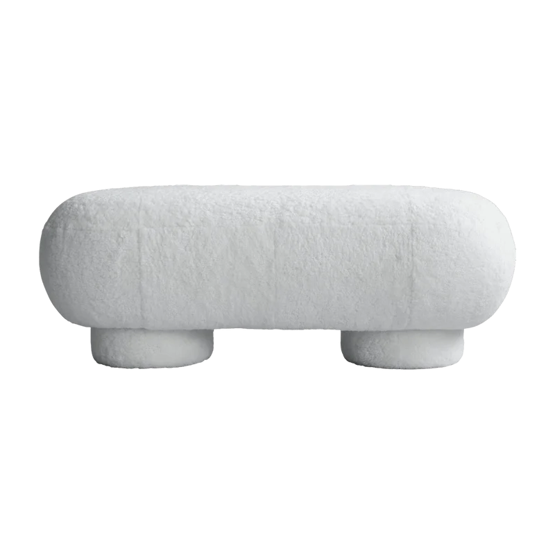 Banc en peau de mouton blanc 120x45cm Big Foot - 101 Copenhagen