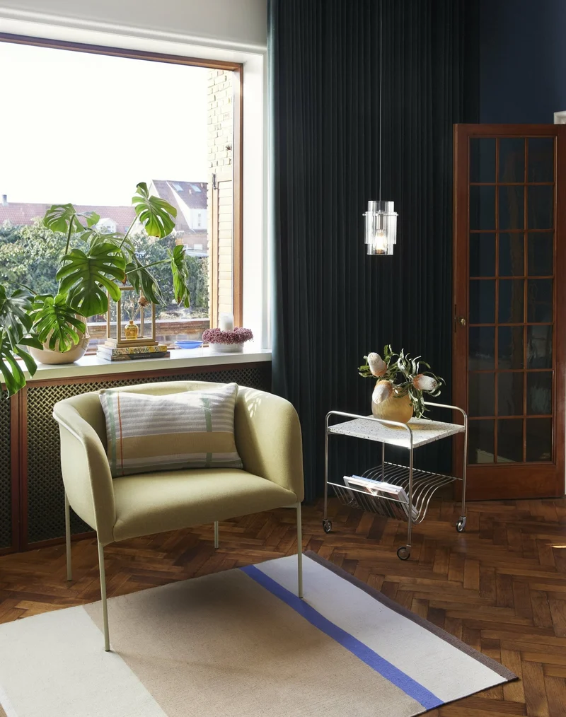 Fauteuil lounge jaune Eyrie - Hübsch