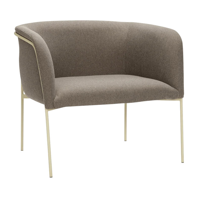 Fauteuil en polyester marron et acier jaune Eyrie - Hübsch