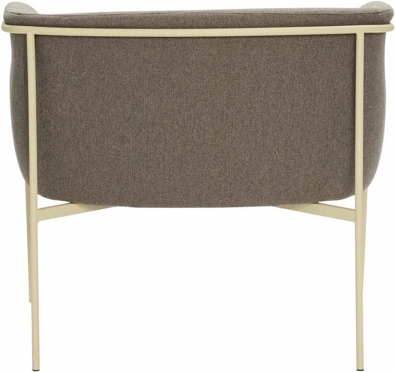 Fauteuil en polyester marron et acier jaune Eyrie - Hübsch