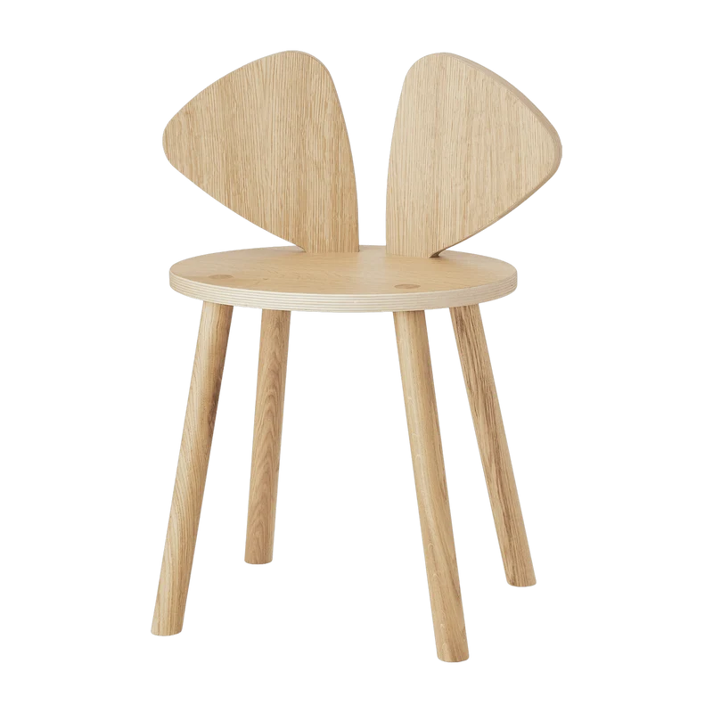 Chaise en bois pour enfant écru Mouse School - Nofred
