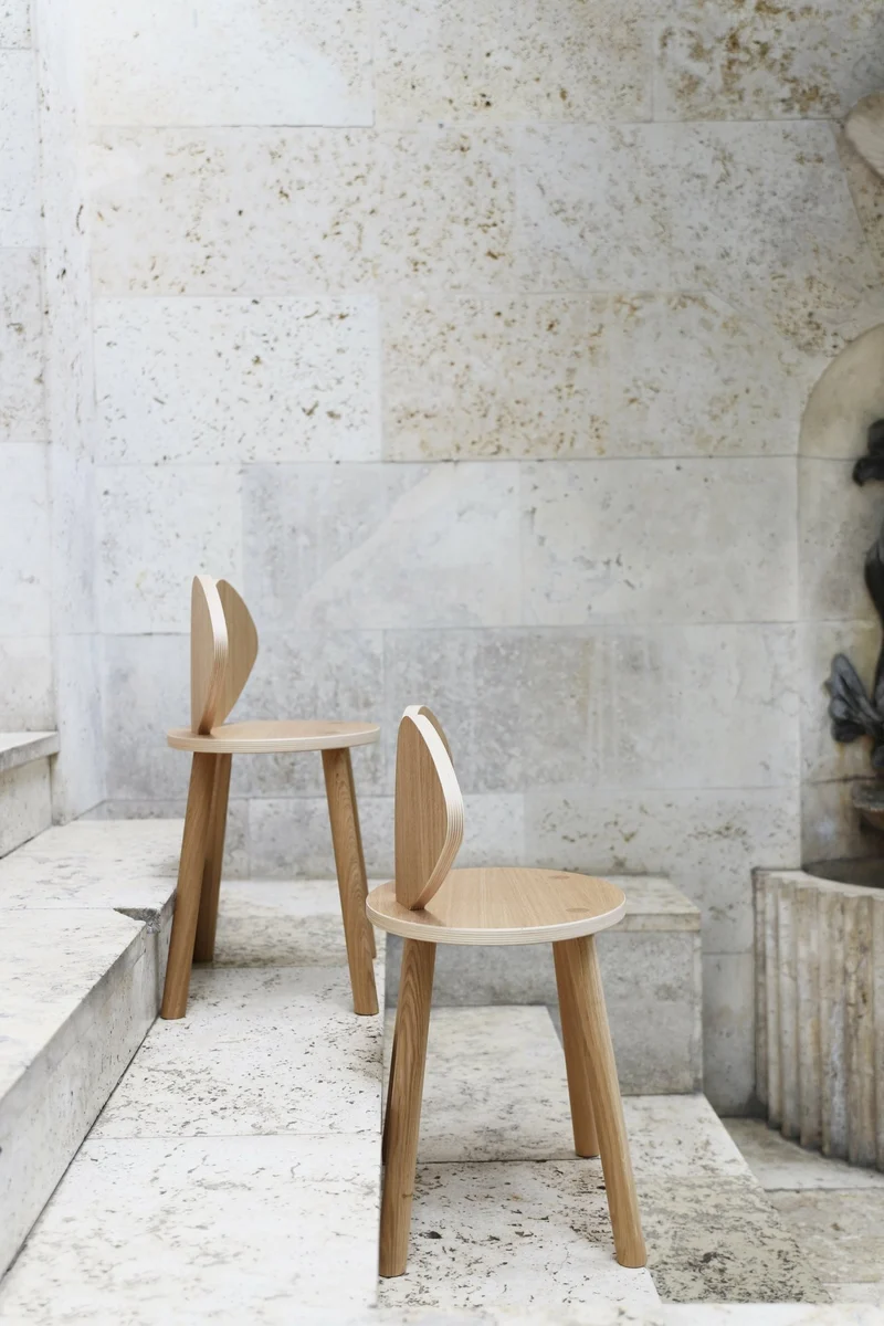 Chaise en bois pour enfant écru Mouse School - Nofred