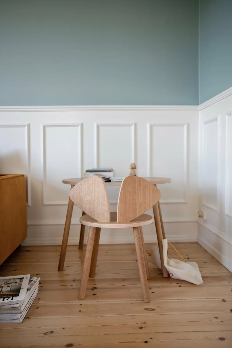 Chaise en bois pour enfant écru Mouse School - Nofred