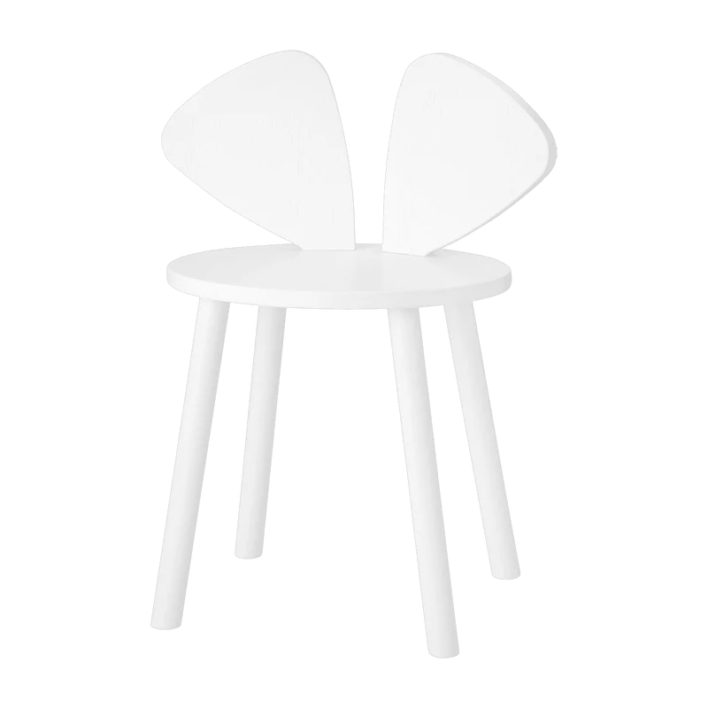 Chaise en bois pour enfant blanche Mouse School - Nofred