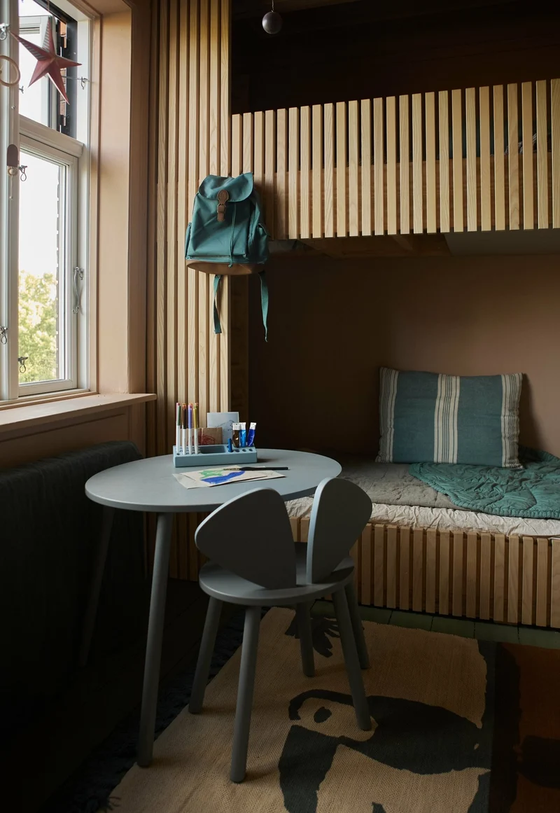 Chaise en bois pour enfant grise Mouse School - Nofred