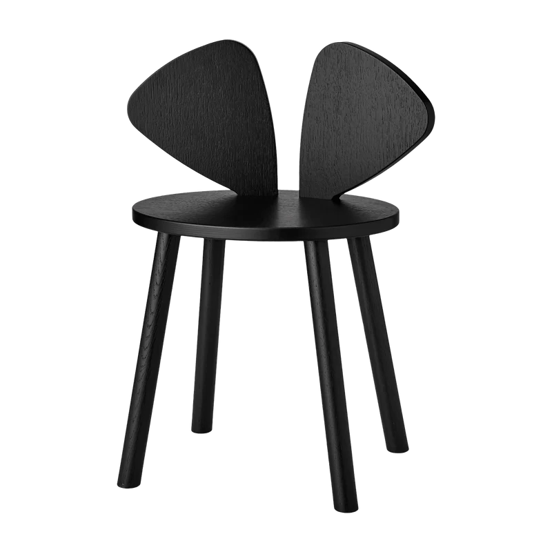Chaise en bois pour enfant noir Mouse School - Nofred