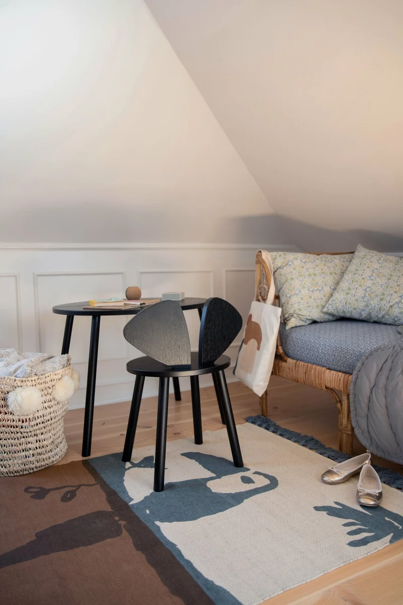 Chaise en bois pour enfant noir Mouse School - Nofred