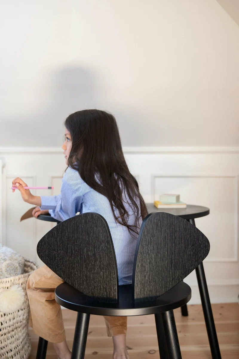 Chaise en bois pour enfant noir Mouse School - Nofred