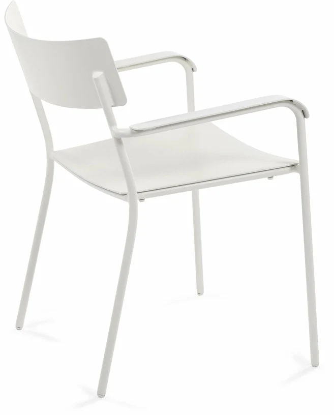 Chaise large en aluminum avec accoudoirs sable August - Serax