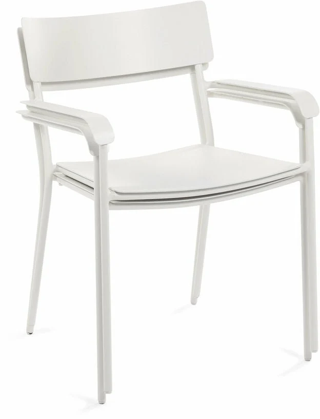 Chaise large en aluminum avec accoudoirs sable August - Serax