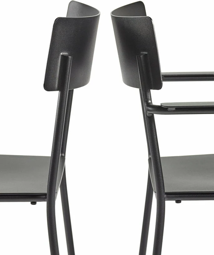 Chaise en aluminium sans accoudoirs noir August - Serax