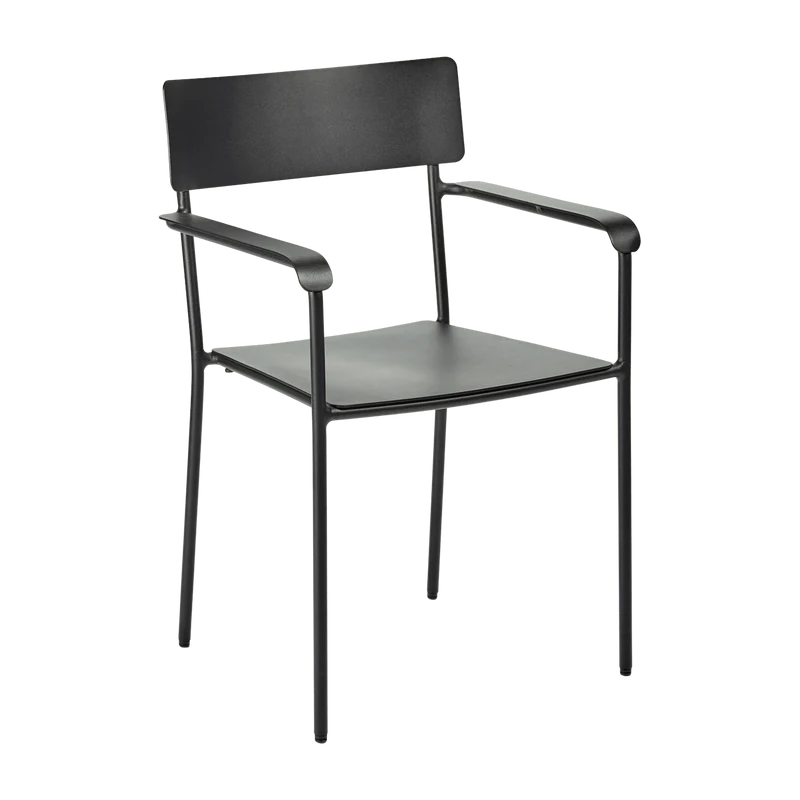 Chaise en aluminum avec accoudoirs noir - Serax