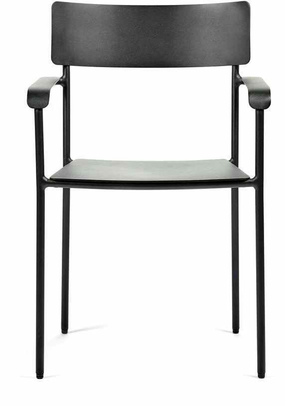 Chaise en aluminum avec accoudoirs noir - Serax