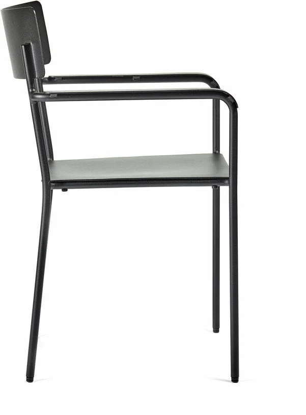 Chaise en aluminum avec accoudoirs noir - Serax