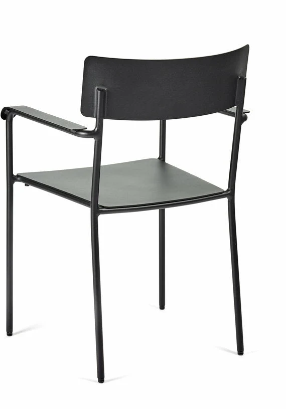 Chaise en aluminum avec accoudoirs noir - Serax