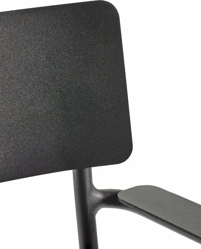 Chaise en aluminum avec accoudoirs noir - Serax