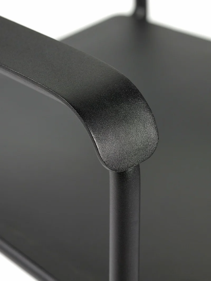 Chaise en aluminum avec accoudoirs noir - Serax