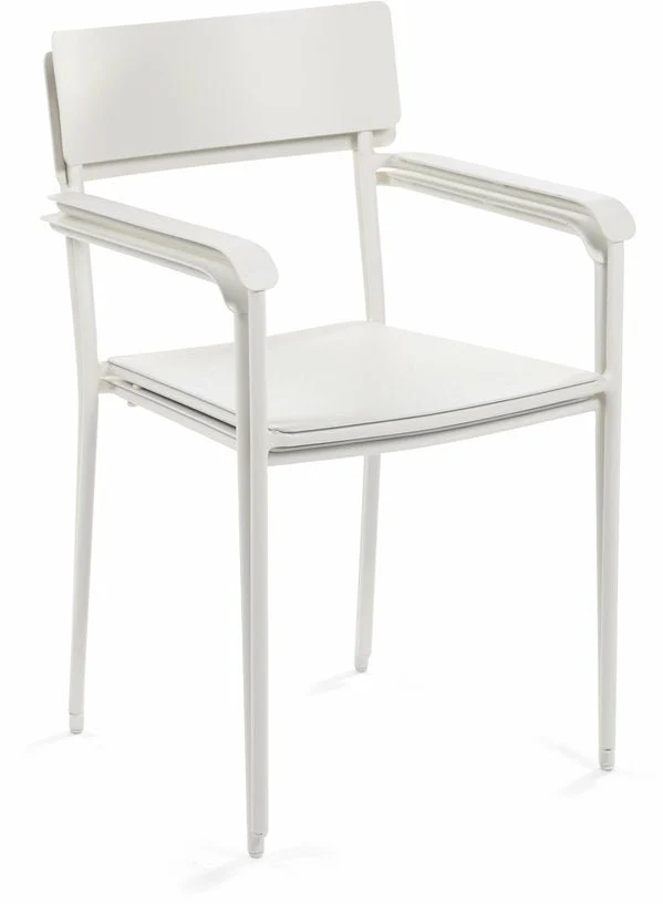 Chaise en aluminium avec accoudoirs sable - Serax