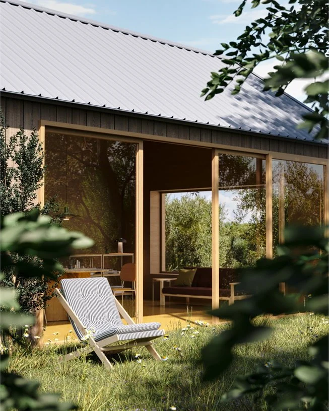 Transat en bois bleu et blanc Boogie - Karup Design