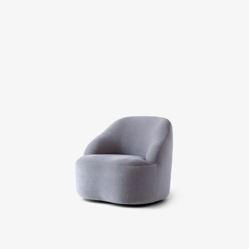 Fauteuil en tissu Gentle 133 et chêne laqué noir Margas LC2 - &tradition