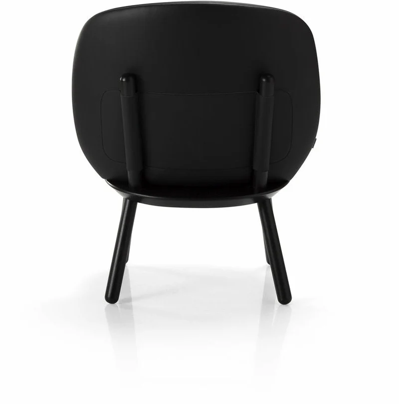 Fauteuil en frêne noir et cuir noir Naïve - Emko
