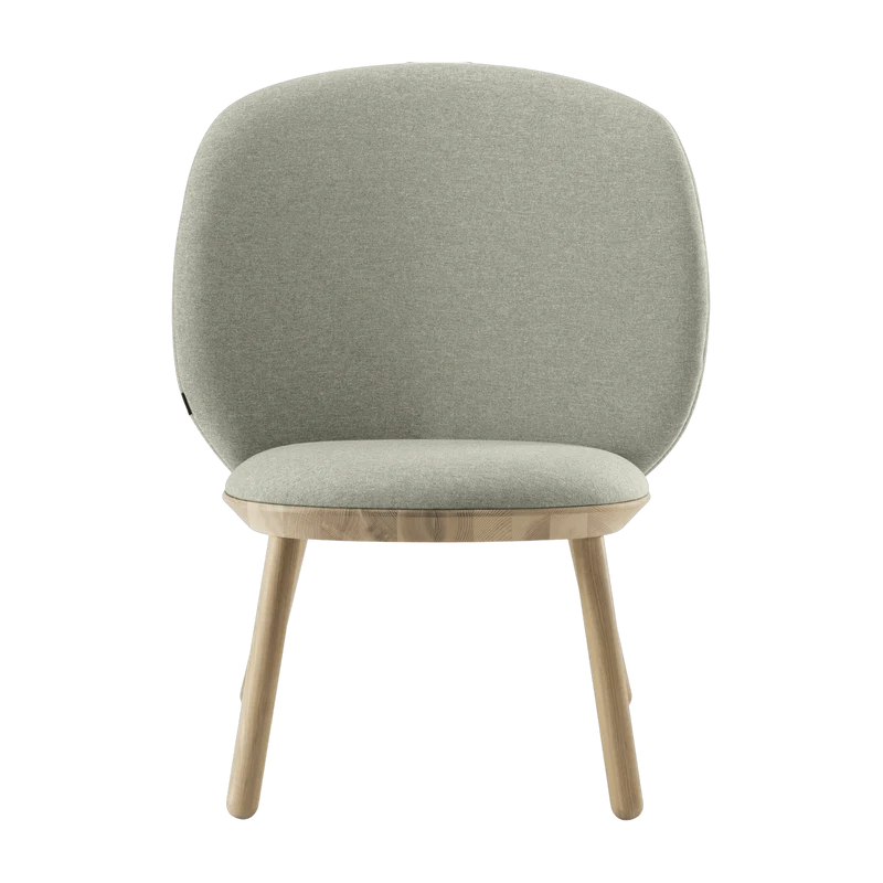 Fauteuil en frêne et tissu beige clair Naïve - Emko