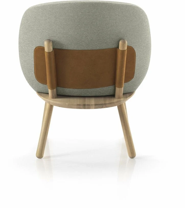 Fauteuil en frêne et tissu beige clair Naïve - Emko
