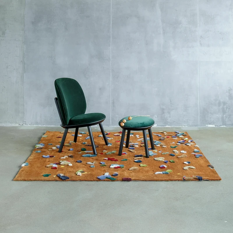 Tabouret en frêne et cuir cognac Naïve - Emko