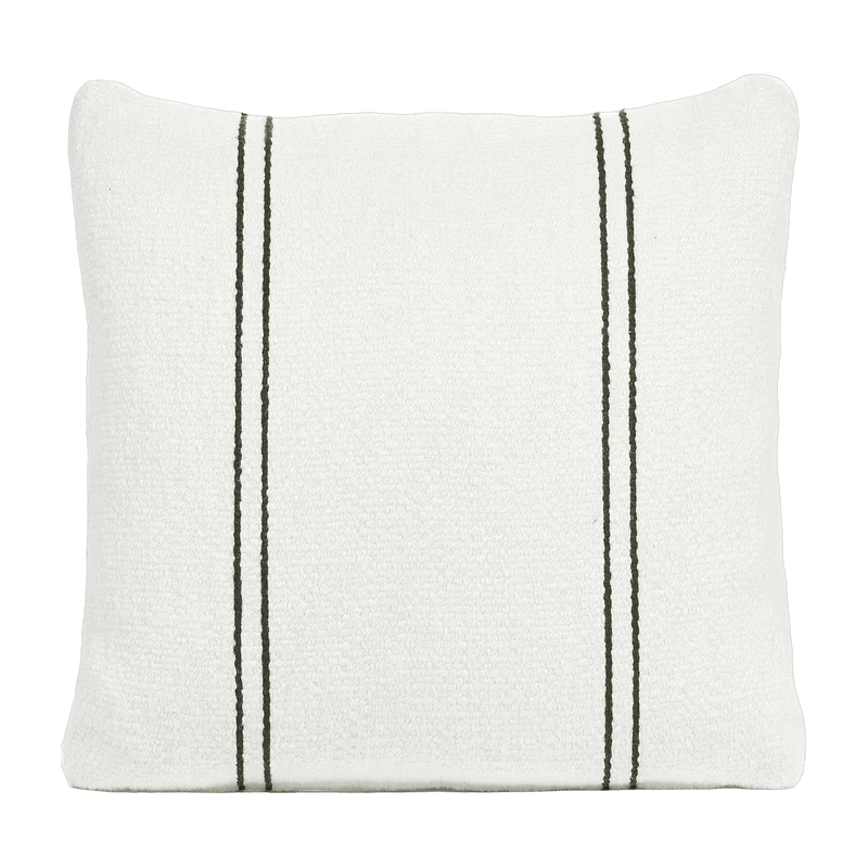 Coussin d'intérieur blanc à bandes noires en coton 45 x 45 cm Rudolph - Serax