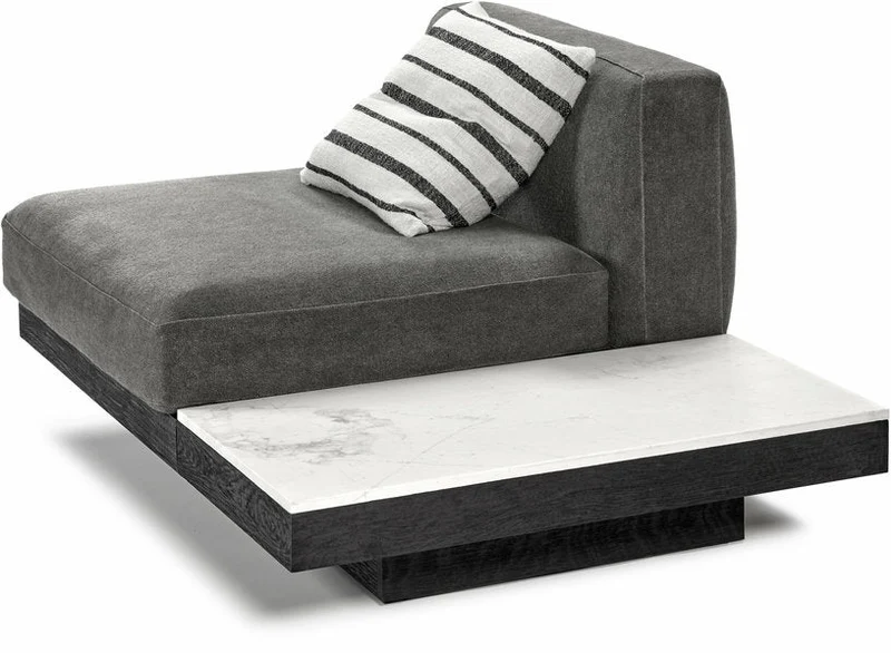 Table basse en chêne noir et en marbre blanc 105 x 50 cm Rudolph - Serax