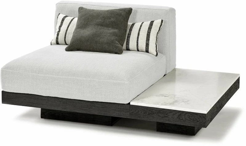 Table basse en chêne noir et en marbre blanc 105 x 50 cm Rudolph - Serax