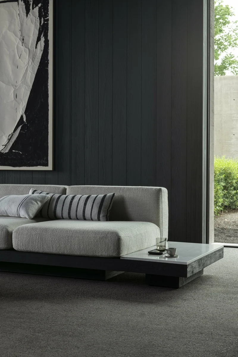 Table basse en chêne noir et en marbre blanc 105 x 50 cm Rudolph - Serax
