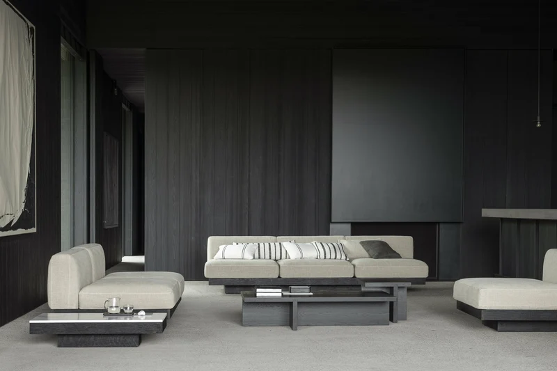 Table basse en chêne noir et en marbre blanc 105 x 50 cm Rudolph - Serax