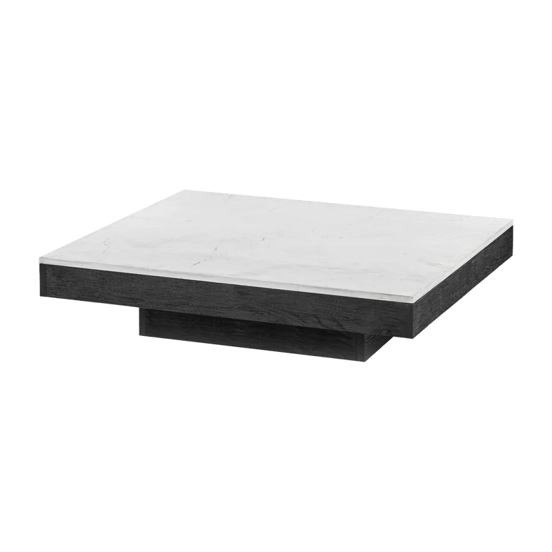 Table basse en chêne noir et en marbre blanc 105 x 91 cm Rudolph - Serax