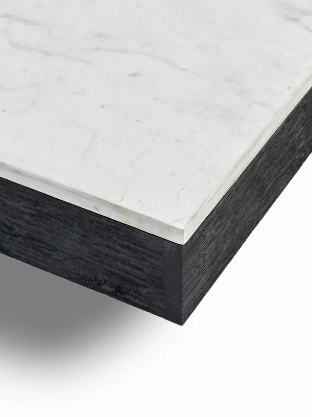 Table basse en chêne noir et en marbre blanc 105 x 91 cm Rudolph - Serax