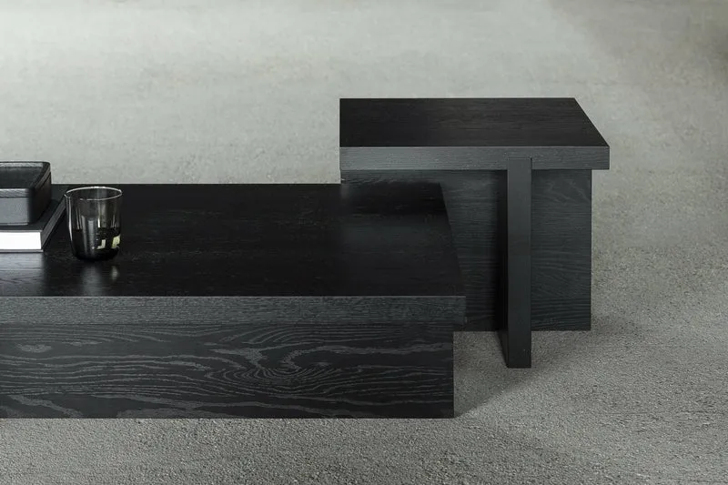 Table basse rectangulaire en chêne noire 140 x 70 cm Rudolph - Serax