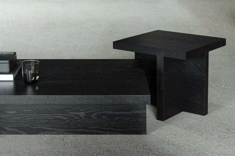 Table d'appoint carrée en chêne noire 45 x 45 cm Rudolph - Serax